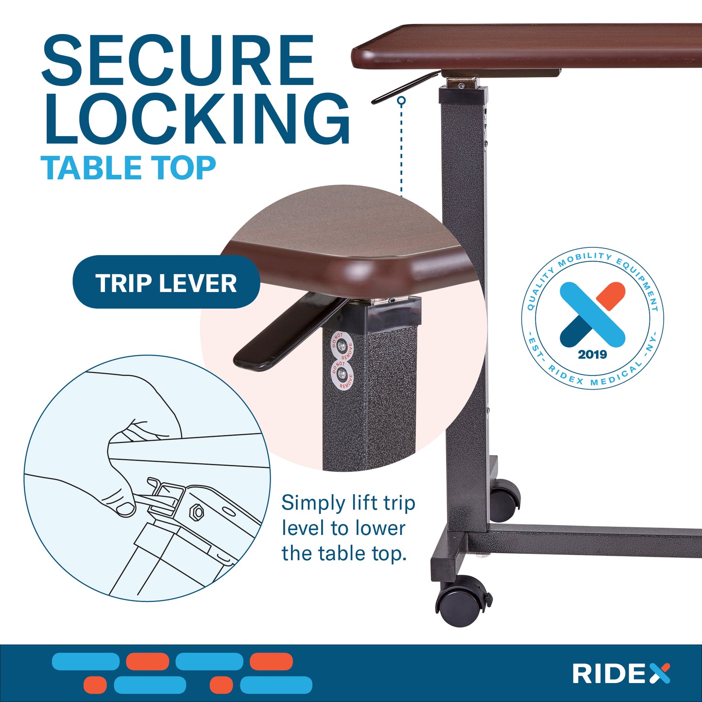 Ridex Adjustable Overbed Table